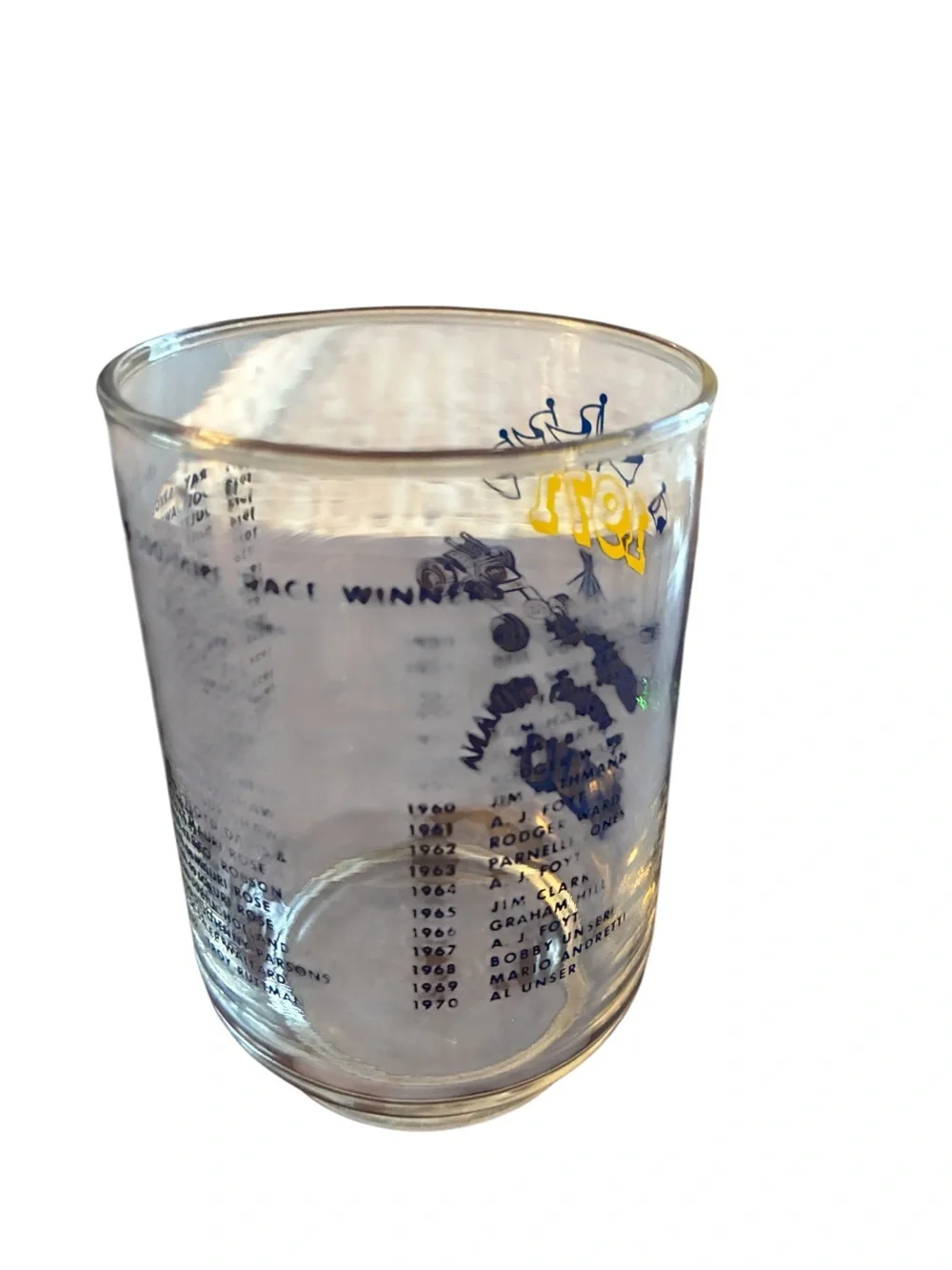 Indianapolis 500 1971 Vintage Racing Glass - Blue & Yellow